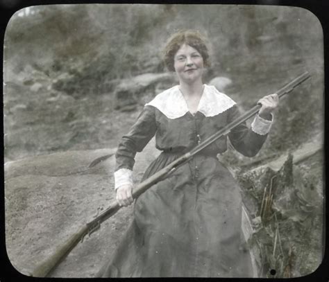 Woman With Rifle Ca 1900 1915 Elmer L Foote Lantern Slide Collection