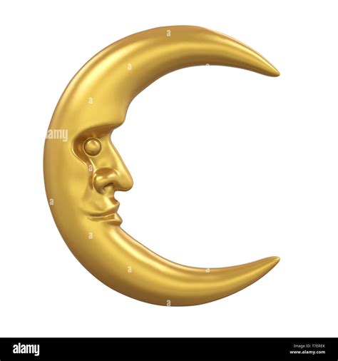 Golden Crescent Moon Isolated Stock Photo Alamy
