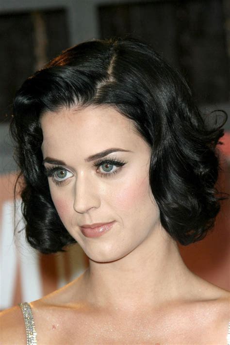 Katy Perry Wavy Black Bob Hairstyle Steal Her Style