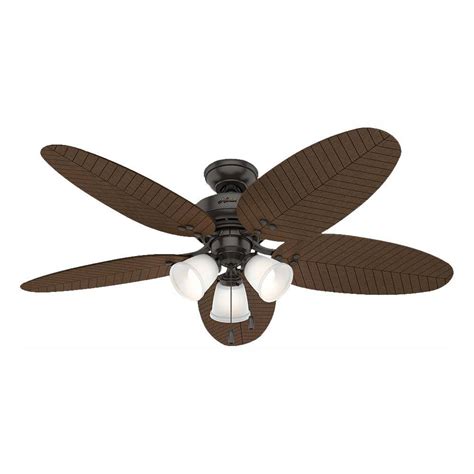 Hunter Lago Vista 54 In Led Indooroutdoor Noble Bronze Ceiling Fan