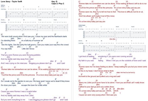 Latest Guitar Chord Taylor Swift Love Story Chords