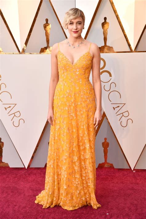 Greta Gerwig On The Oscars Red Carpet 2018 Oscars 2018 Best Dressed