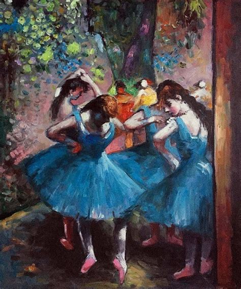 Dancers In Blue Ballerina Painting Painting Of Girl Oil Painting On