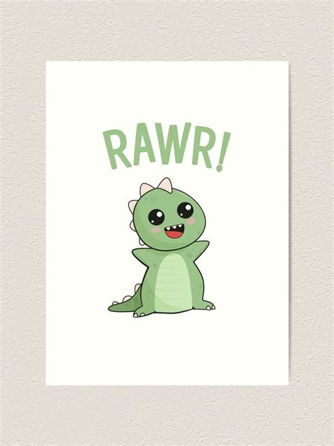 Rawr Dinosaur Cute Dinosaur Art Print For Sale By Paulsdesign