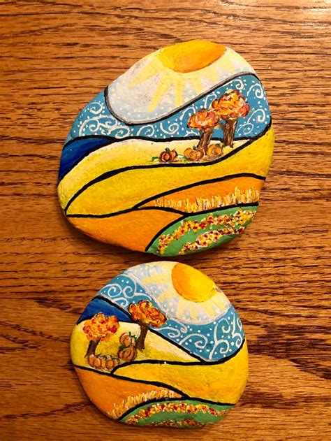 Fall Painted Rocks Autumn Painting