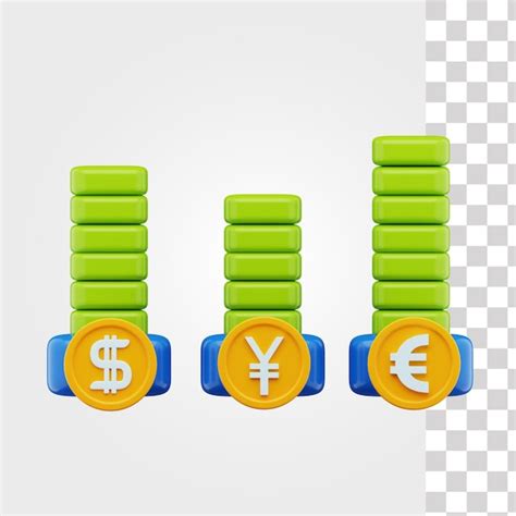 Premium Psd Currency Graph 3d Icon