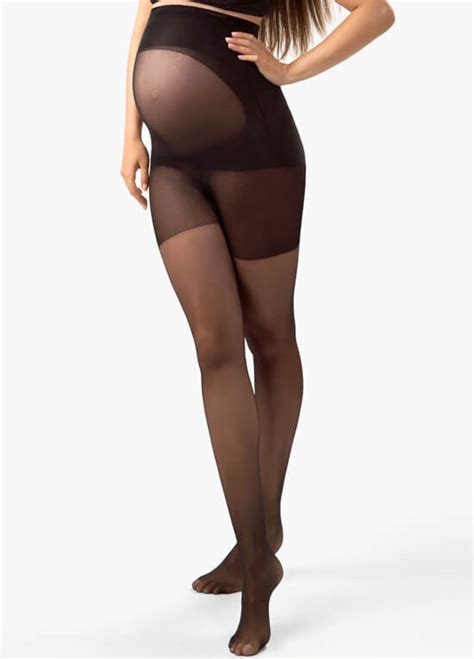 Ultra Sheer Black Belly Support Maternity Pantyhose By Blanqi
