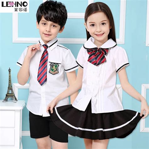 Primary School Uniforms Cotton Girls And Boys School Clothes