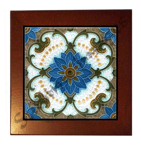 An081 Gloss Ceramic Tile Vintage Art Nouveau Reproduction Etsy