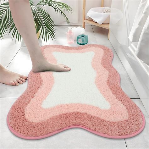 Haocoo Pink Bathroom Rugs Non Slip 20x31 Inch Ultra Soft