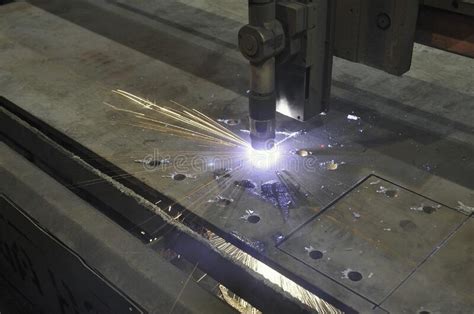 Metal Cutting Processing The Process Of Cutting Sheet Metal On A Cnc