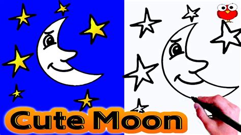 Here is the crescent moon drawing is explained with a total of 6 steps. Moon And Stars Drawing at GetDrawings | Free download