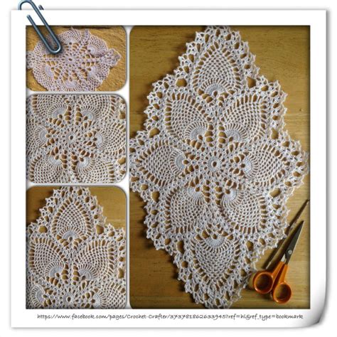 Crochet Oval Pineapple Doily In Number 10 Cotton Crochet Coat Pattern