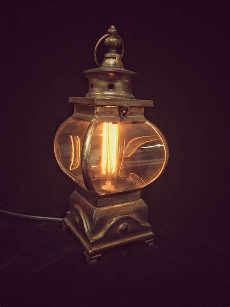 Illuminated Curved Glass Lantern