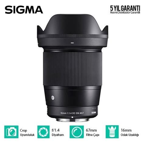 Sigma 16mm f1.4 dc dn contemporary lens for micro four thirds (2 years + 6 month warranty). Sigma 16mm f/1.4 DC DN Contemporary Lens - Sony E Uyumlu ...