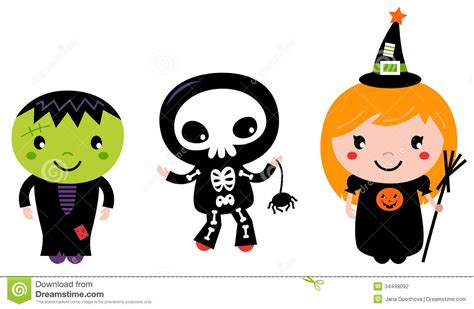 Cute Halloween Kids Stock Vector Illustration Of