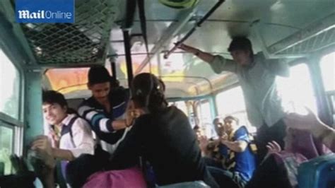 new video of indian girls who fought off harassers on bus emerges daily mail online