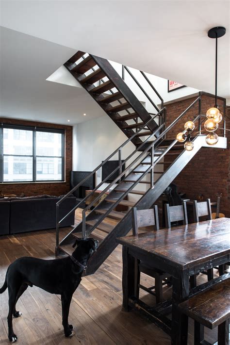 13th St Penthouse Staircase Industrial Staircase New York By