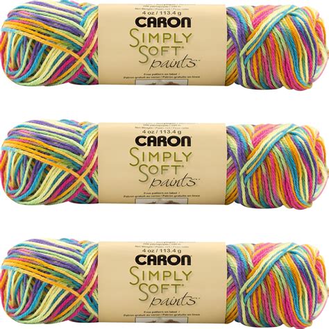 Caron Simply Soft Paints Yarn Rainbow Bright Multipack Of 3