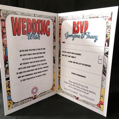 Comic Book Marvel Style Wedding Invitation Bi Fold Etsy