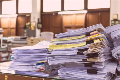 Pile Of Documents On Desk Stack Stock Photo Image Of Design Data