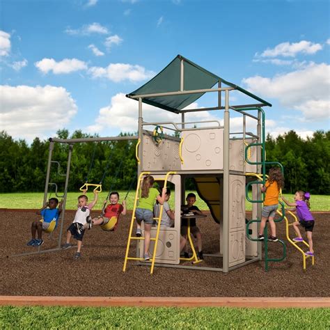 Backyard Discovery Power Tower Residential Metal Playset With Swings In