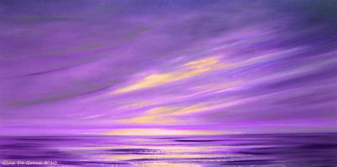 Purple Abstract Sunset Painting By Gina De Gorna
