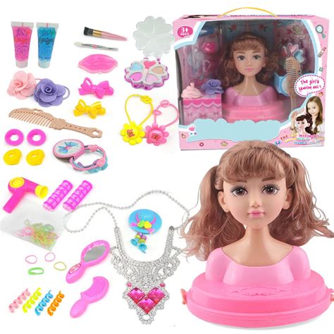 Makeup Doll Set Princess Hair Styling Head Doll Playset With Beauty And