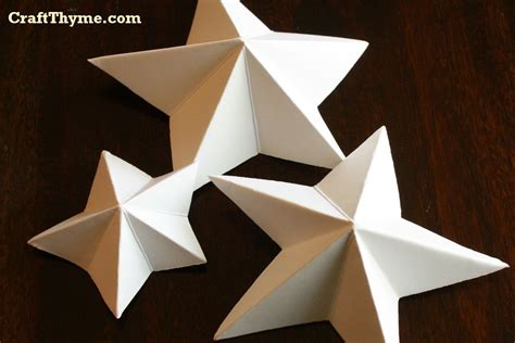 Paper Stars How To Make 5 Pointed 3 D Craft Thyme Paper Stars