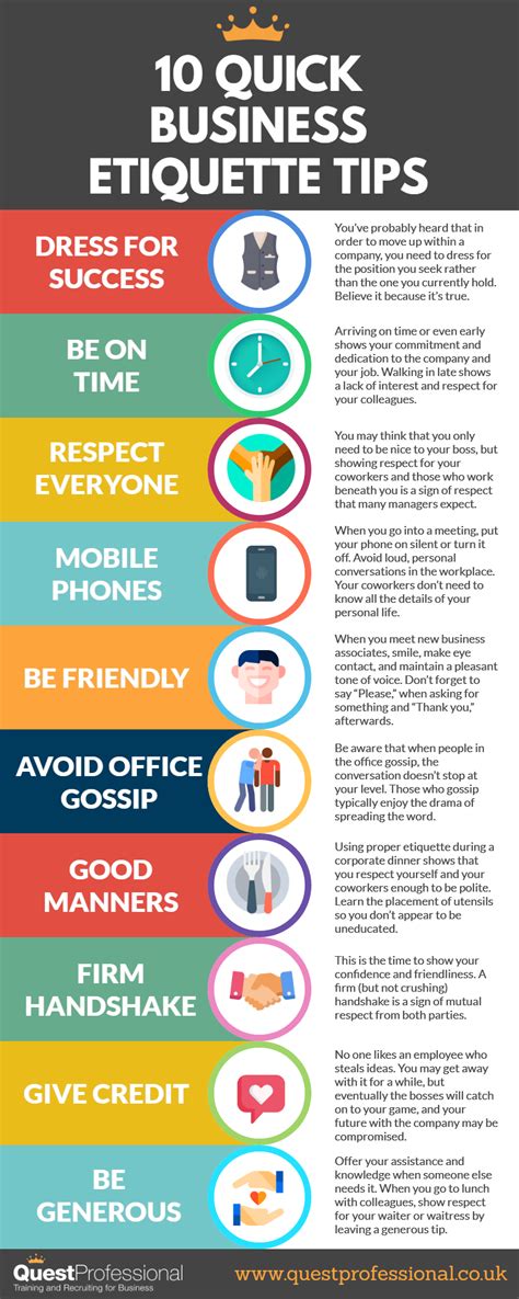 10 Quick Business Etiquette Tips Business Etiquette Work Etiquette