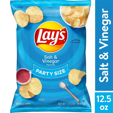 Lays Salt And Vinegar Flavored Potato Chips Party Size 125 Oz Bag