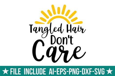 tangled hair don t care graphic by cutesycrafts360 · creative fabrica