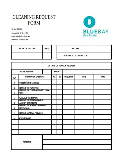 9 Best Free Printable Cleaning Business Forms Printableecom In 2021 Images