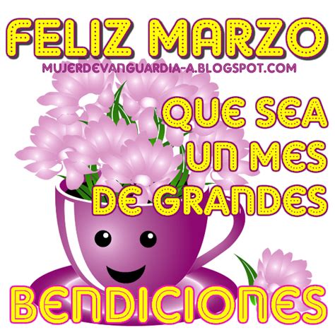 Tarjeta De Feliz Marzo Con Grandes Bendiciones