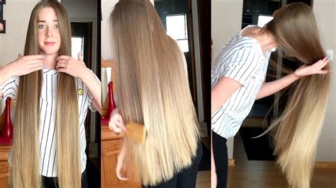 Realrapunzels Perfect Blonde Tailbone Length Hair Preview Youtube
