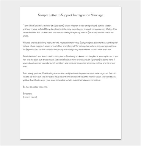 Free Reference Letter To Support Immigration Marriage Docformats
