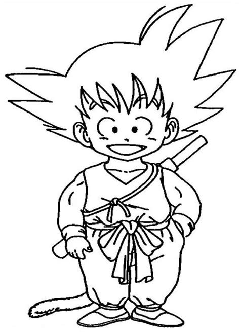 The story of son goku's adventures, a saiya boy who was stranded on earth, has inspired many famous manga in the world today to start his career. Little Goku in Dragon Ball Z Coloring Page | Kids Play Color