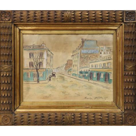 Maurice Utrillo Parisian Street Scene Watercolor