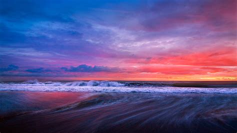 Ocean Waves Under Cloudy Sky During Sunset Hd Wallpaper Peakpx
