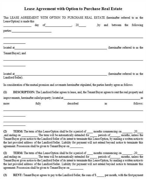 The space is generally suited for occupations such as accountants, attorneys, real estate agents, or other related fields where clients are welcome for professional consultation. FREE 5+ Rent-to-Own House Contract Forms in MS Word | PDF