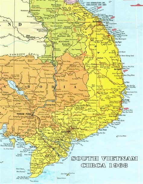 Detailed Map Of South Vietnam 1968