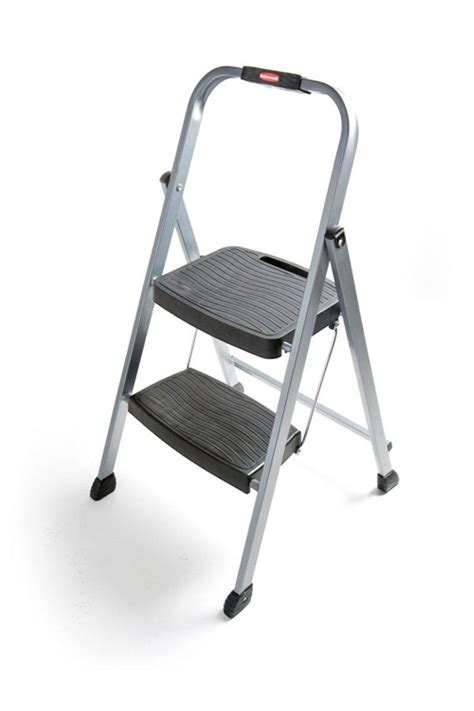 Rubbermaid Rm 2w Folding 2 Step Steel Frame Stool With Hand Grip And