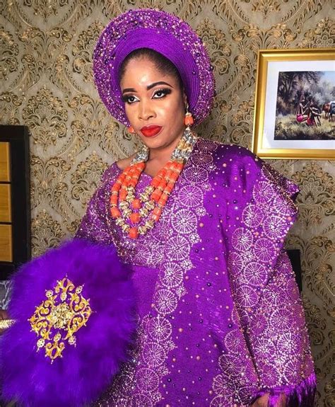 Beautiful Bride In Purple Attire Happy Married Life 💖 Mua Fanciesmakeovers Gele Ennygele