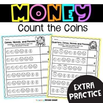 Money Worksheets | Counting Coins by Teaching Second Grade | TpT