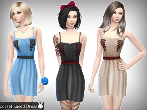 Corset Laced Dress By Xxnikkibooxx Sims 4 Female Clothes