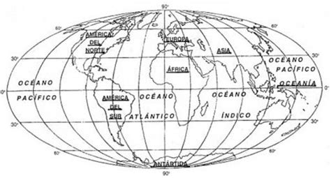 Mapa Globo Terraqueo Con Las Coordenadas Paralelos Y Los Meridianos