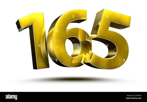 Gold Numbers 165 Isolated On White Background Illustration 3d Rendering