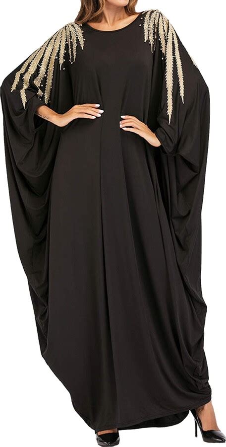 Qianliniuinc Women Muslim Islamic Long Dress Bat Sleeve Plus Size Abaya