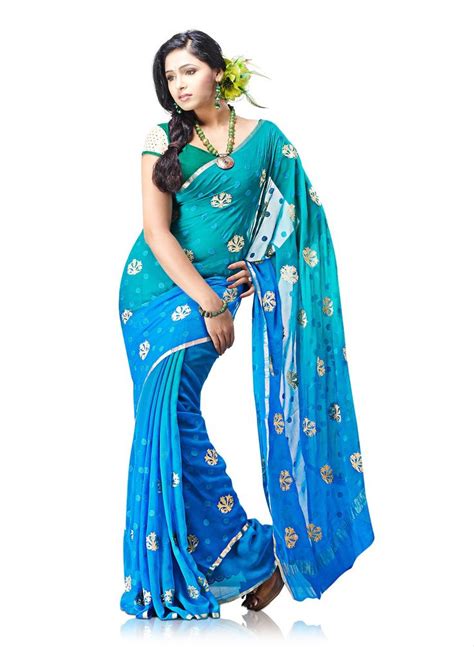 what a beautiful gown blue saree saree pure chiffon