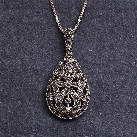 Novica, the impact marketplace, presents an extraordinary array of sterling silver necklaces featuring guaranteed lowest prices. Sterling Silver Marcasite Necklace By Bloom Boutique ...